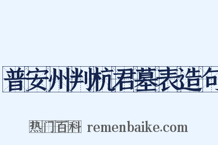 普安州判杭君墓表造句是什么意思的图片
